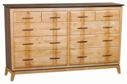 Alder & Walnut Wood Addison 70" Wide Tall Dresser in Duet Finish