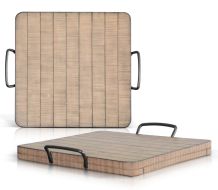 Mahogany Wood Sandy Beach Ottoman Tray in Beach Pebble Finish