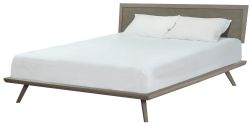 Alder Wood Ellison Adjustable Headboard California King Platform Bed in Astoria Sky Finish