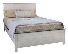 Solid Alder Wood Portland Queen Bed in Driftwood & Snow White Finish