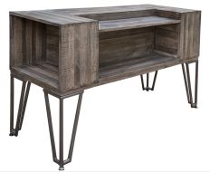 Solid Multi Wood Maya Sofa Table in Grey Finish