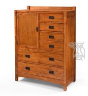 Solid Mindi Wood Mission Hills Door Chest Armoire