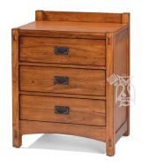 Solid Mindi Wood Mission Hills 3 Drawer Nightstand