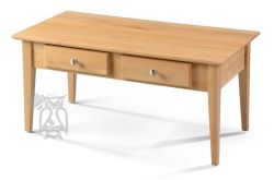 Solid Alder Wood Shaker 40" Coffee Table with Drawers In Natural Finish
