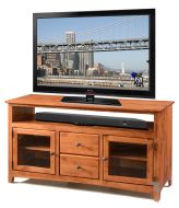 Solid Alder Wood Shaker 54" Television Stand with Sound Bar Storage in Antique Cherry Finish