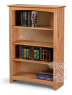 Solid Alder Wood Shaker Bookcase 30" x 48" in Natural Finish