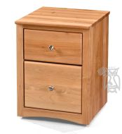 Solid Alder Wood Shaker Rolling File Cabinet in Natural Finish