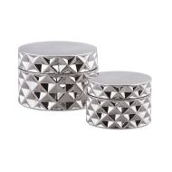 Visalia Ceramic Round Box with Lid - Set of Two