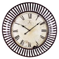 Banded Metal 35" Round Vintage Style Wall Clock