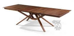  Solid Walnut Wood Exeter 112" Extension Table in Natural Finish