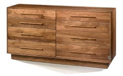 Moduluxe 8 Drawer Dresser in Solid Walnut Wood with Natural Finish