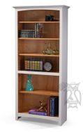Alder Wood McKenzie Bookcase in Snowbound & Natural Finish 72"H