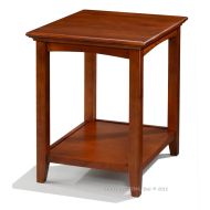 Alder Wood McKenzie End Table with shelf in Glazed Antique Cherry Finish