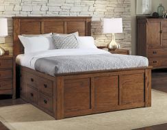 Solid Mindi Wood Mission Hills 9 Drawer Queen Size Storage Captains Bed