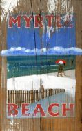 Vintage Solid Large Wood Sign of Lifeguard Half Moon Bay - With Custom Lettering
