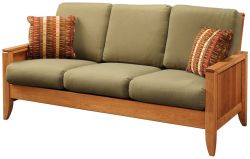 Amish Crafted Solid Cherry Wood Justine Sofa in Gold Dust