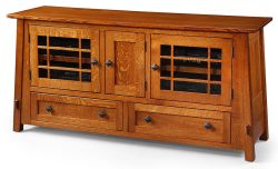 Amish Crafted Solid Quartersawn Oak Wood Memphis 60" TV Console in Michaels Finish
