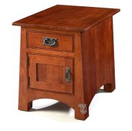 California Made Solid Quartersawn Oak Wood Sierra Vista Storage End Table in Wyoming Finish