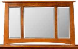 California Made Solid Cherry Wood Sierra Vista Mirror in Cherry Wood Autumn Glazed