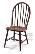 Custom Built Solid Brown Maple Wood Amish Crafted Bowback Side Chair in Rich Tobacco Finish