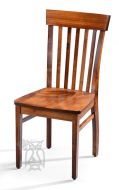 Custom Built Solid Brown Maple Wood Amish Crafted Millcreek Slat Back Side Chair in Michaels Finish