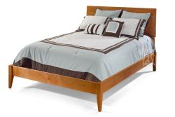 Solid Alder Wood 2 West Collection Queen Modern Platform Bed in Honey Finish