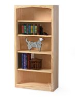 Solid Pine Wood Unfinished Modern Style Bookcase 30" wide x 60" high
