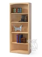 Solid Pine Wood Unfinished Modern Style Bookcase 30" wide x 72" high