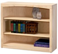 Solid Pine Wood Unfinished Modern Style Bookcase 36" wide x 30" high