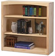 Solid Pine Wood Unfinished Modern Style Bookcase 36" wide x 36" high