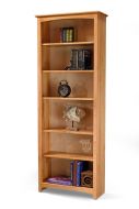 Solid Alder Wood Shaker Bookcase 30" x 84" in Natural Finish