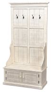 Mahogany Wood Sandy Beach Hall Tree in White Sand Finish