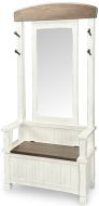Pasadena Entryway Hall Tree Bench With Storage in White & Buckskin Finish
