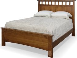 California Made Solid Cherry Wood Queen Sierra Vista Bed in Autumn Glazed Finish
