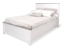 Solid Alder Wood Portland Queen Platform Storage Bed in Driftwood Finish