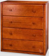 Solid Wood Framed Four Drawer Chest of Drawers in Chestnut Finish