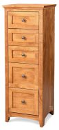 Solid Alder Wood Emerson 5 Drawer Lingerie Chest in Golden Pecan Finish
