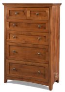 Solid Alder Wood Emerson 6 Drawer Chest in Golden Pecan Finish