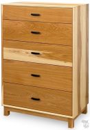 Amish Crafted Solid Hickory Allentown 5 Drawer Chest in Natural Finish