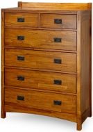 Solid Mindi Wood Mission Hills 6 Drawer Chest of Drawers