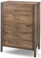 Amish Crafted Solid Maple Wood Selby Chest of Drawers in Warm Brown Finish