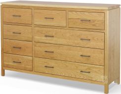 Amish Crafted Solid Cherry Wood Maverick 9 Drawer Dresser in Natural Finish