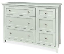 Solid Alder Wood Emerson 6 Drawer Combo Dresser Chest in Aqua