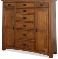California Made Solid Cherry Wood Sierra Vista Wardrobe Dresser in Cherry Wood Autumn Glazed