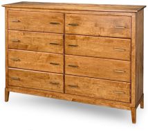 California Made Solid Maple Wood Alta 8 Drawer Dresser in Cashew Finish