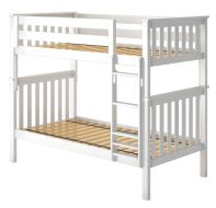 Solid Wood Bristol Twin over Twin Bunk Bed in White Finish