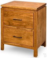 Amish Crafted Solid Cherry Wood Maverick 2 Drawer Nightstand in Sealy Finish