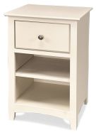 Solid Alder Wood Shaker 1 Drawer Nightstand in Sand Dollar