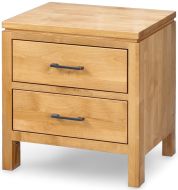 Solid Alder Wood 2 West Collection 2 Drawer Nightstand In Honey Finish