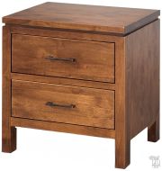 Solid Alder Wood 2 West Collection 2 Drawer Nightstand In Tuscan Brown Finish
